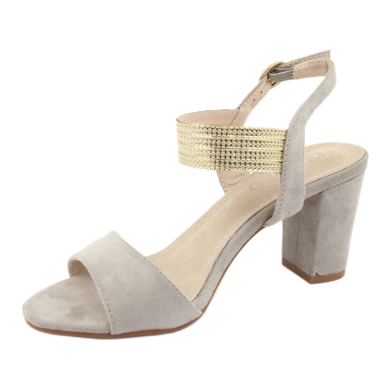 Sandale na postolju Filippo DS817 sivo / zlatno siva žuta boja 2