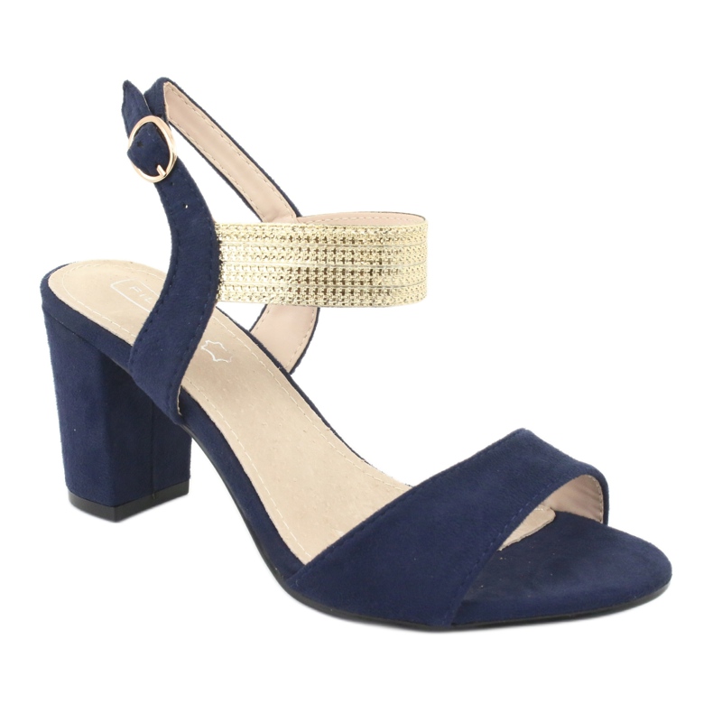 Sandale na postolju Filippo DS817 tamnoplava / zlatna 1