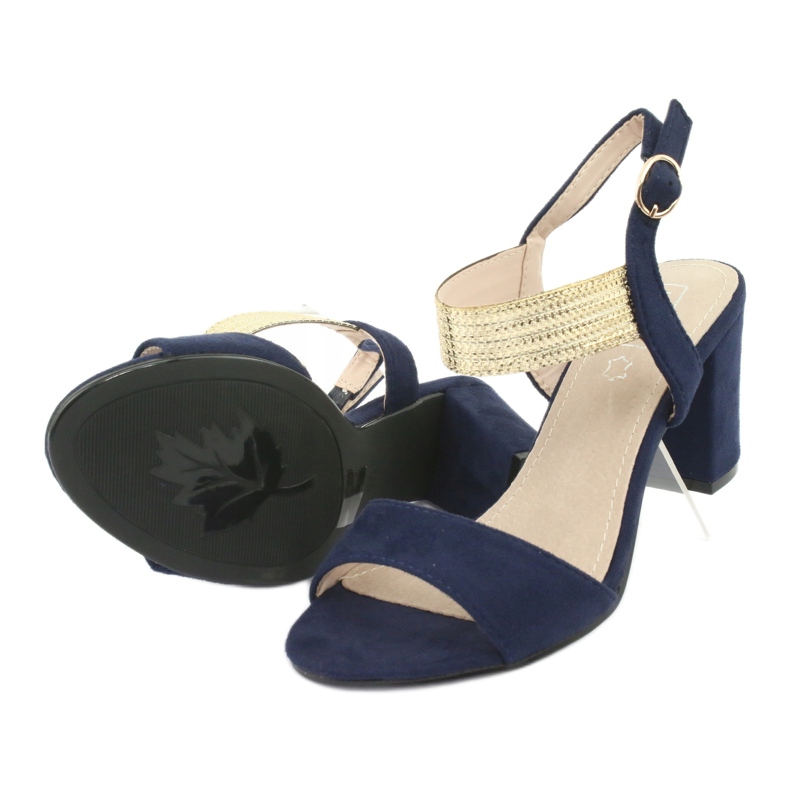 Sandale na postolju Filippo DS817 tamnoplava / zlatna 5