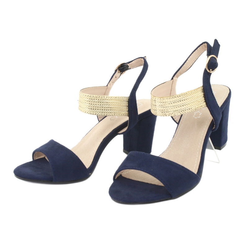 Sandale na postolju Filippo DS817 tamnoplava / zlatna 3