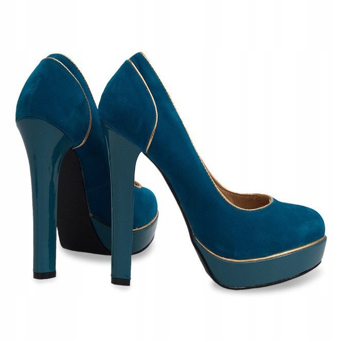 Klasične štikle na platformi 805 plava zelena 1