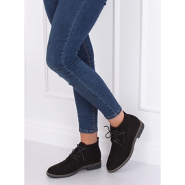 Crne čizme na vezanje 8B977 Crne crno 1