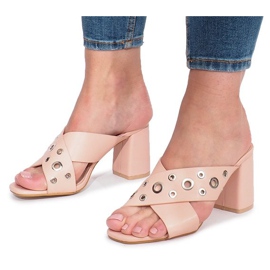 Ružičaste papuče s visokim potpeticama Make A Move ružičasta 1