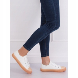 Tenisice na šarenom potplatu, bijele i bež boje FG-2948 Nudepink bijela smeđa 2