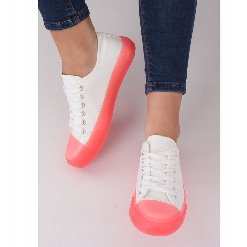 Tenisice na šarenom potplatu, bijele i ružičaste FG-2948 Pink bijela ružičasta 2