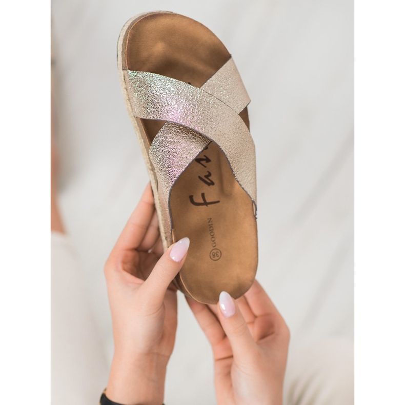 Goodin Udobne zlatne papuče zlatna 1