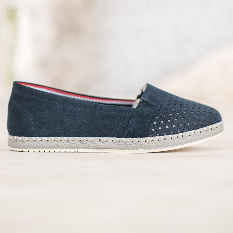 Goodin Ažurna kožna balerina plava 1