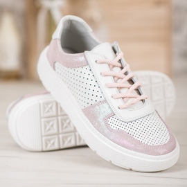 Goodin Kožne cipele od brokata bijela 1