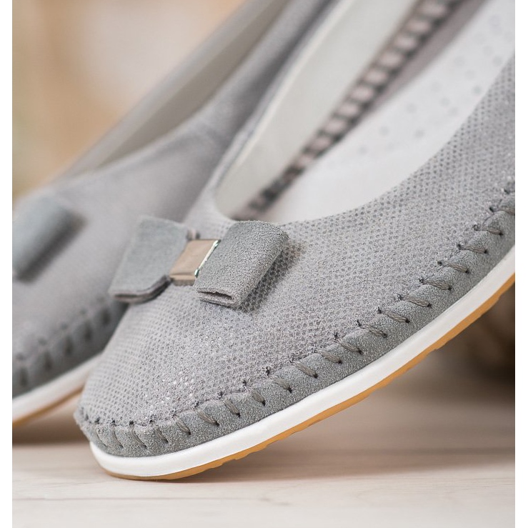 Balerine s mašnom VINCEZA siva 2