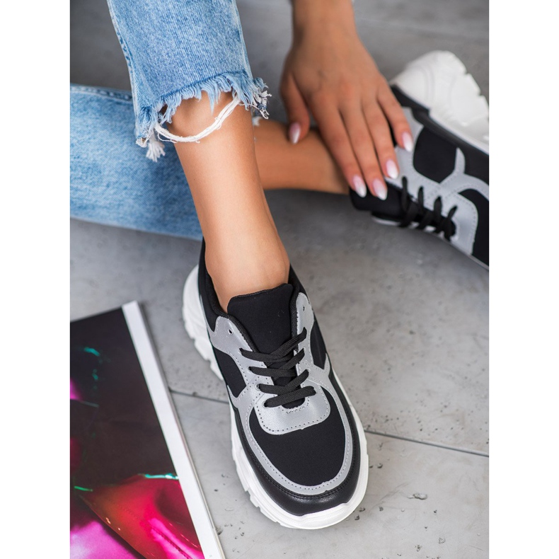 SHELOVET Elegantne tenisice bijela crno 1