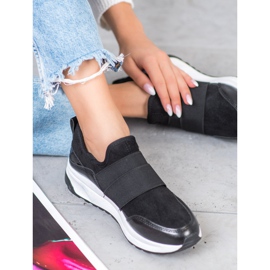 SHELOVET Klizne cipele na platformi crna 2