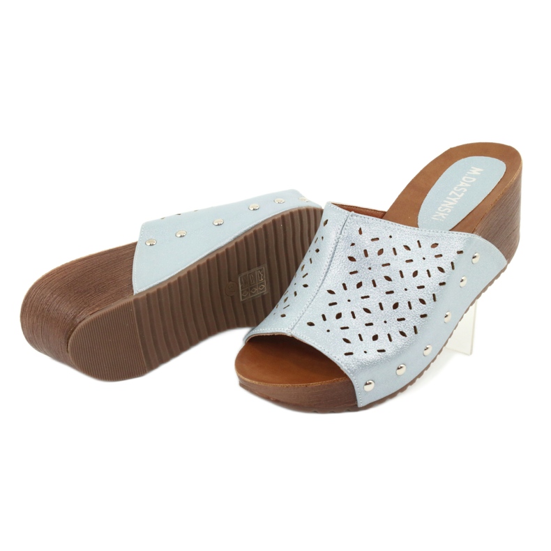 M.Daszyński Ženske papuče na klin Daszyński SA144-8 plava 5