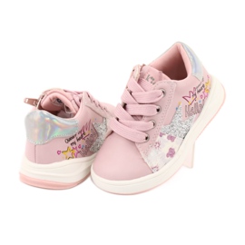 Sportske cipele American Club GC15 zvjezdice za djevojčice ružičasta siva 4