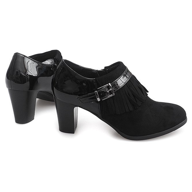 Čizme na petu Boho Fringe 6660 Crna 1