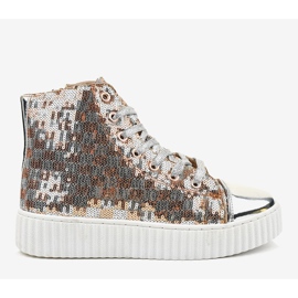 Srebrne tenisice na platformi sa 1761 patentnim zatvaračem siva 2