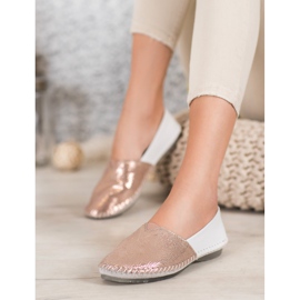 VINCEZA kožni papuče bijela žuta boja 2