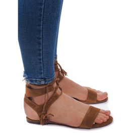 Boho 8-38 Camel Suede sandale smeđa 1