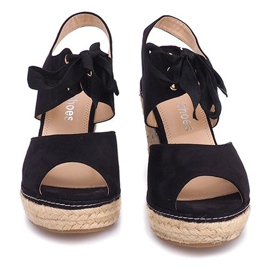 Sandale na klin Espadrilles B2909 Crna crno 1