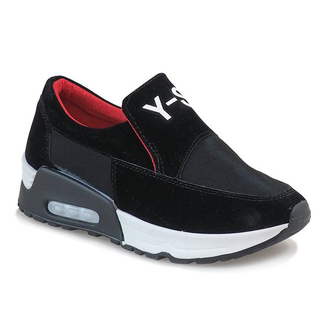 Crne sportske cipele s nježnom klinnom petom A-13 crno 1