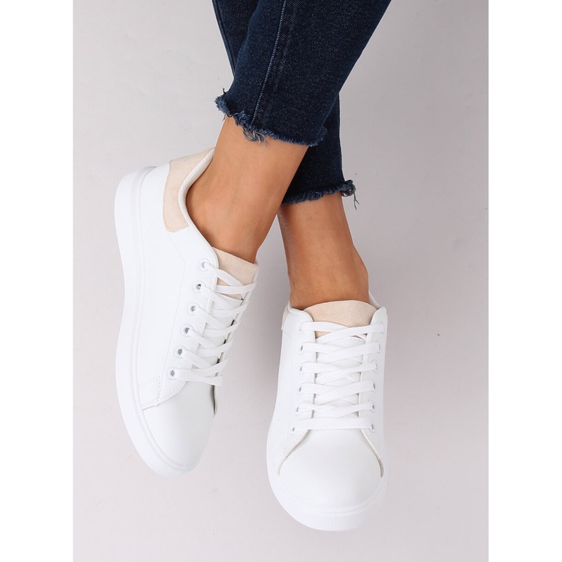 Bijele ženske tenisice LA85P Bež bijela 2