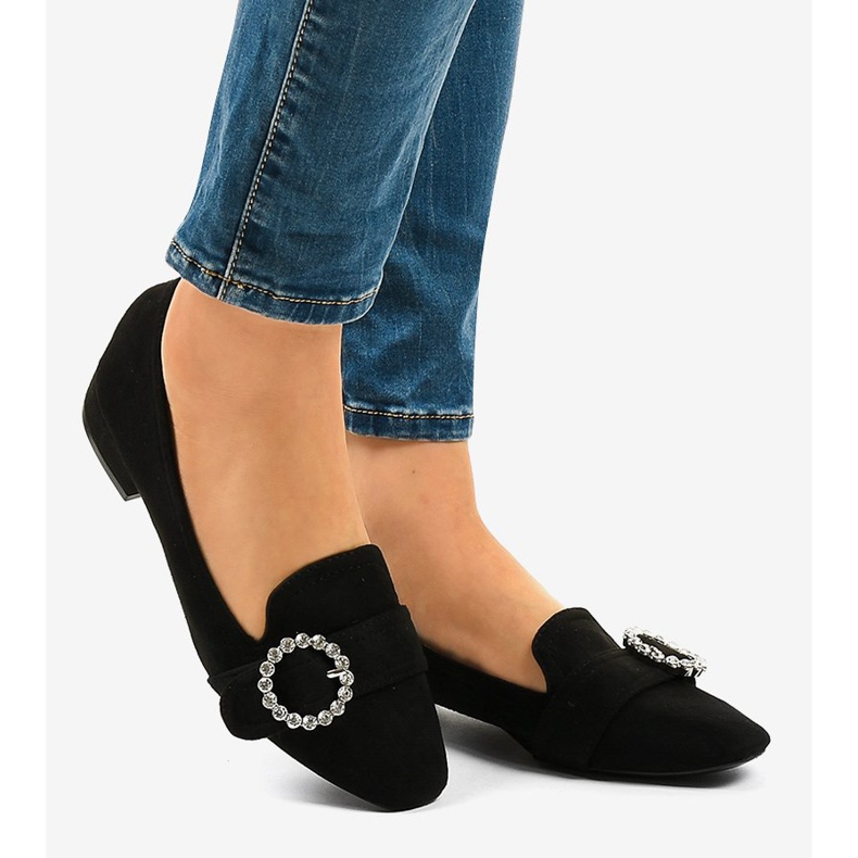 Crne štikle od visokih potpetica L419 crno 2