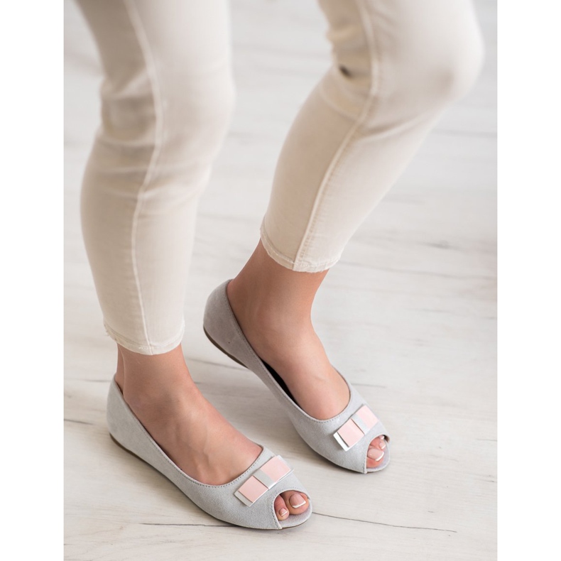 Vinceza Balerine s otvorenim prstima siva 1