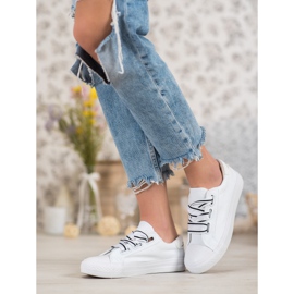 SHELOVET Udobne tenisice od tekstila bijela 2