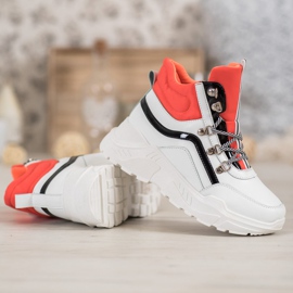 Ideal Shoes Modne čizme bijela narančasta višebojan 1