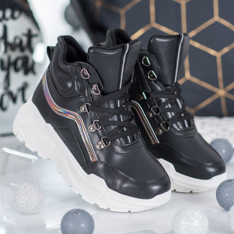 Ideal Shoes Modne čizme crna 1