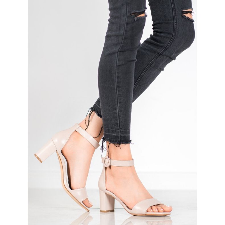 Evento Klasične sandale na visoku petu bež 1