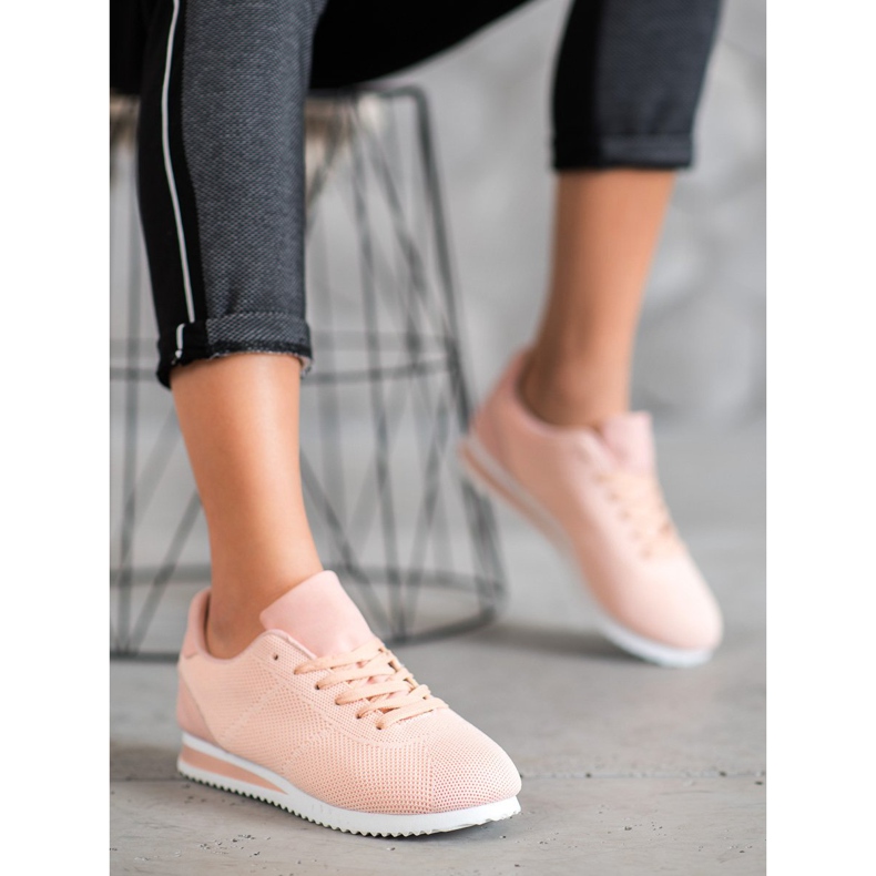 SHELOVET Vezane cipele na platformi narančasta ružičasta 1