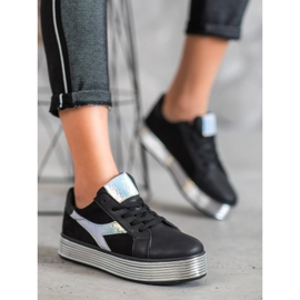 Ideal Shoes Tenisice s Holo efektom crno žuta boja 1