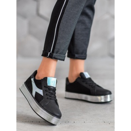 Ideal Shoes Tenisice s Holo efektom crna žuta boja 2