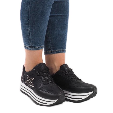 Crne sportske tenisice na platformi BM1916-5 crna 1