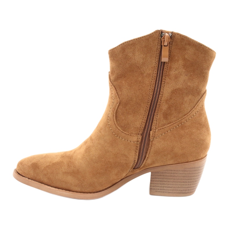 M.Daszyński Ležerne ženske kaubojske čizme Daszyński 1921, antilop smeđa 2