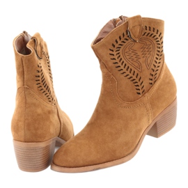 M.Daszyński Ležerne ženske kaubojske čizme Daszyński 1921, antilop smeđa 4