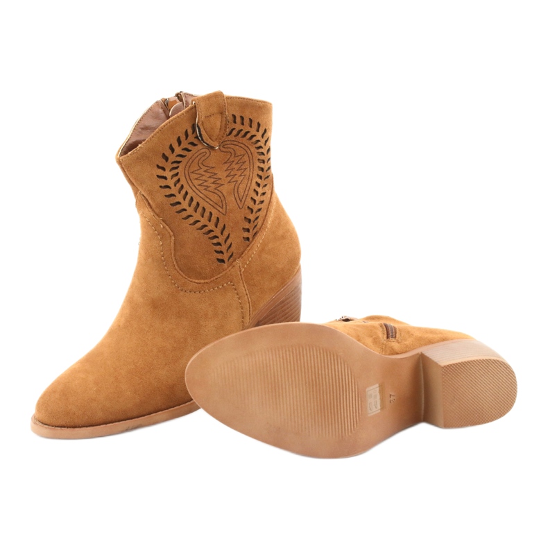 M.Daszyński Ležerne ženske kaubojske čizme Daszyński 1921, antilop smeđa 6