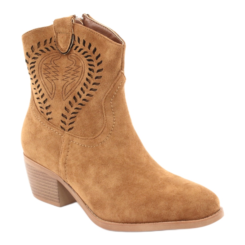 M.Daszyński Ležerne ženske kaubojske čizme Daszyński 1921, antilop smeđa 1