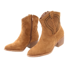 M.Daszyński Ležerne ženske kaubojske čizme Daszyński 1921, antilop smeđa 3