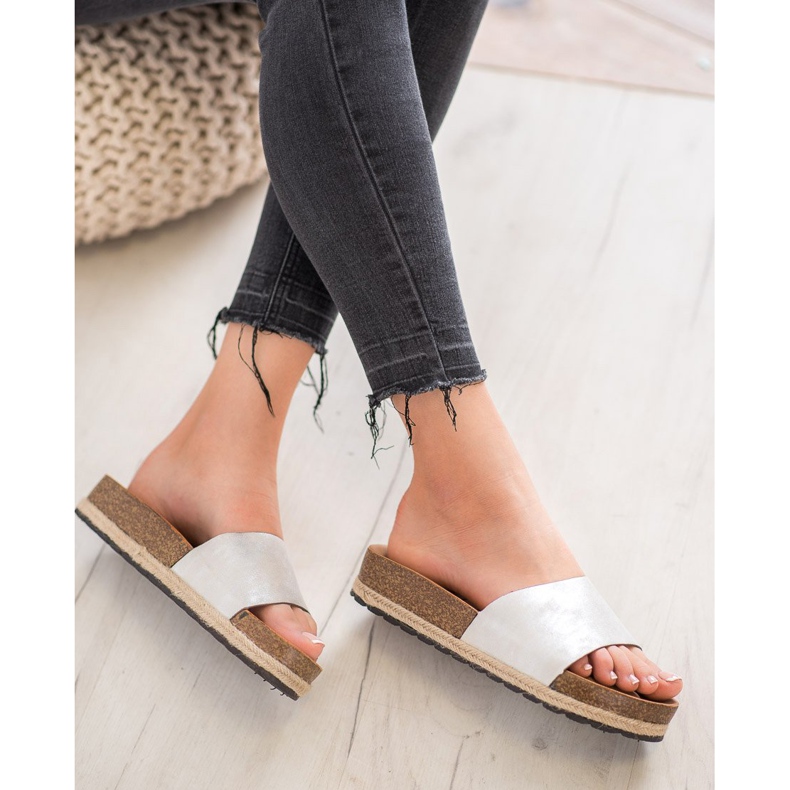 Goodin Modne srebrne papuče siva 1