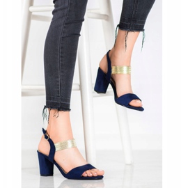 Filippo Sandale sa zlatnim pojasom plava žuta boja 1