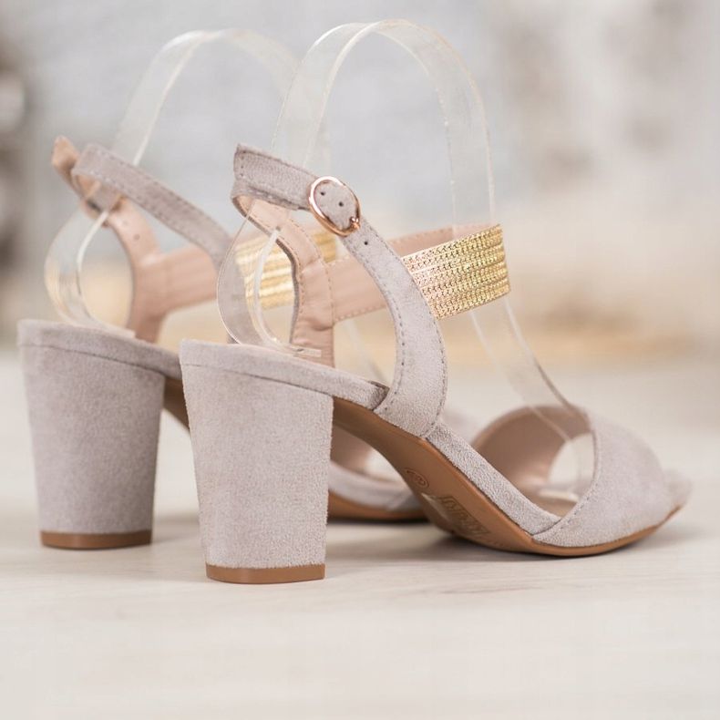 Filippo Sandale sa zlatnim pojasom siva žuta boja 1