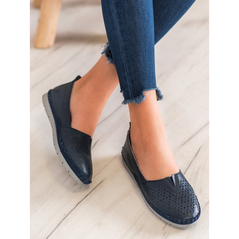 Evento Ažurne tenisice s eko kožom tamnoplava plava 1