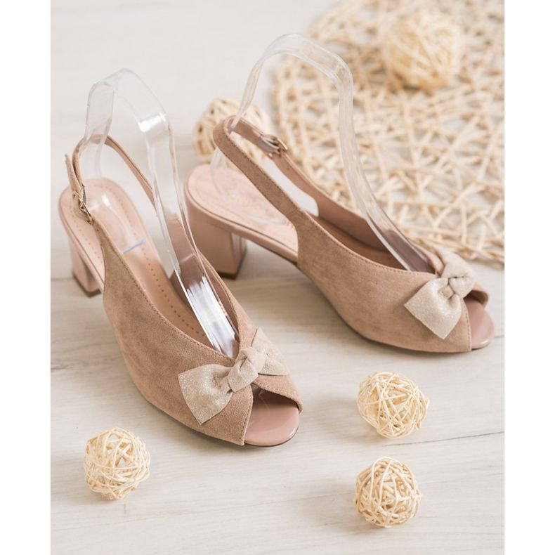 Sergio Leone Sandale s otvorenim prstima s mašnom smeđa 2