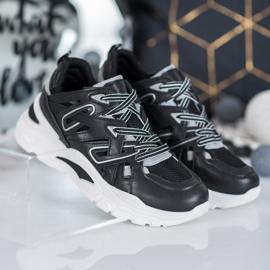 Small Swan Udobne tenisice od eko kože crno 1