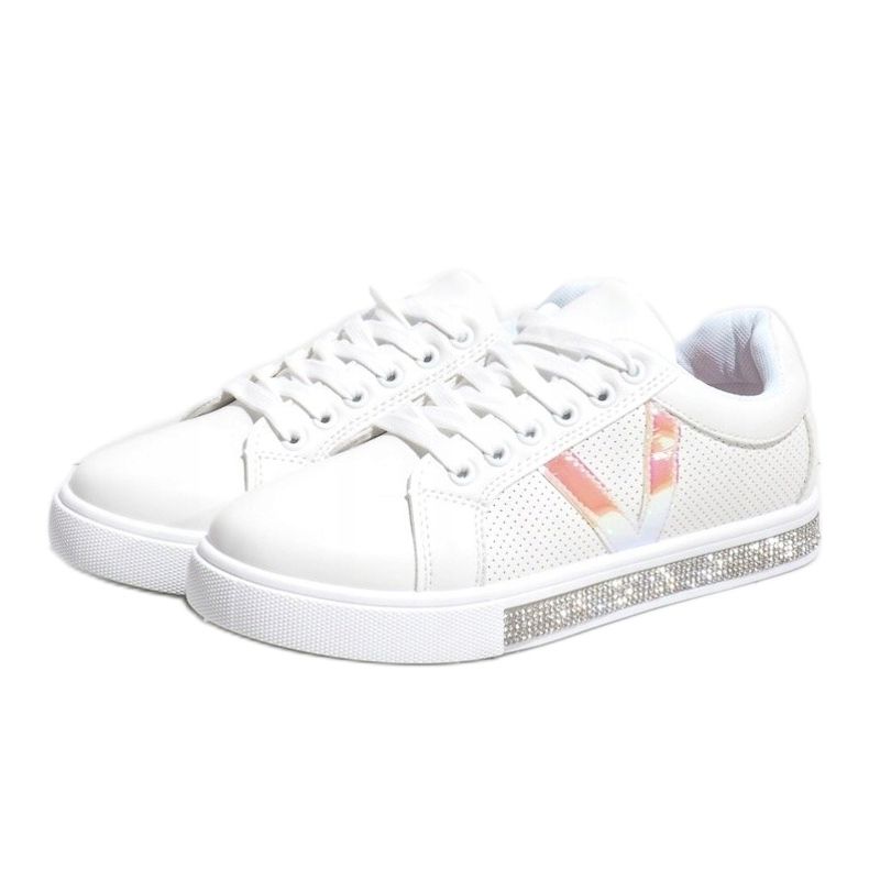 Bijele tenisice ukrašene dijamantima X703 bijela 1