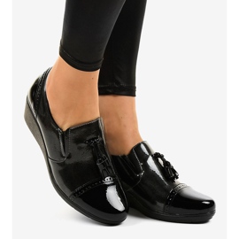 Crne cipele na klin 7-9022 crno siva 2