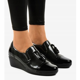 Crne cipele na klin 7-9022 crno siva 1