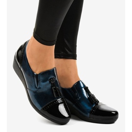 Crne cipele na klin 7-9022 crna tamnoplava 2