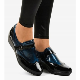 Crne cipele na klin 7-9021 crno mornarsko plava 1